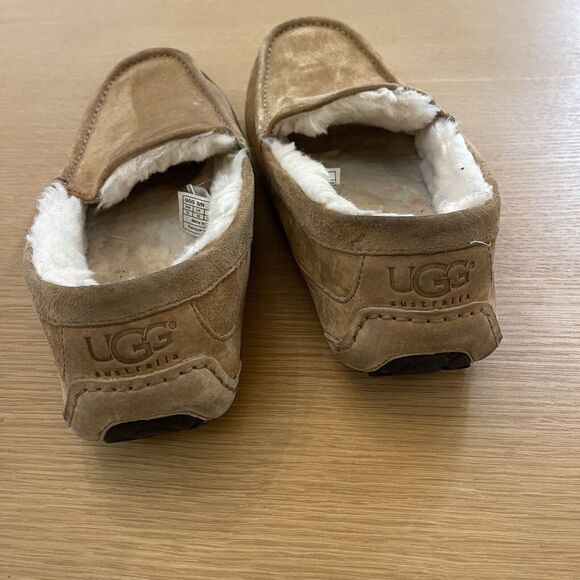 Men's Ugg Australia Size 11 Ascot Moccasin Slippers Chestnut Brown - Picture 5 of 8